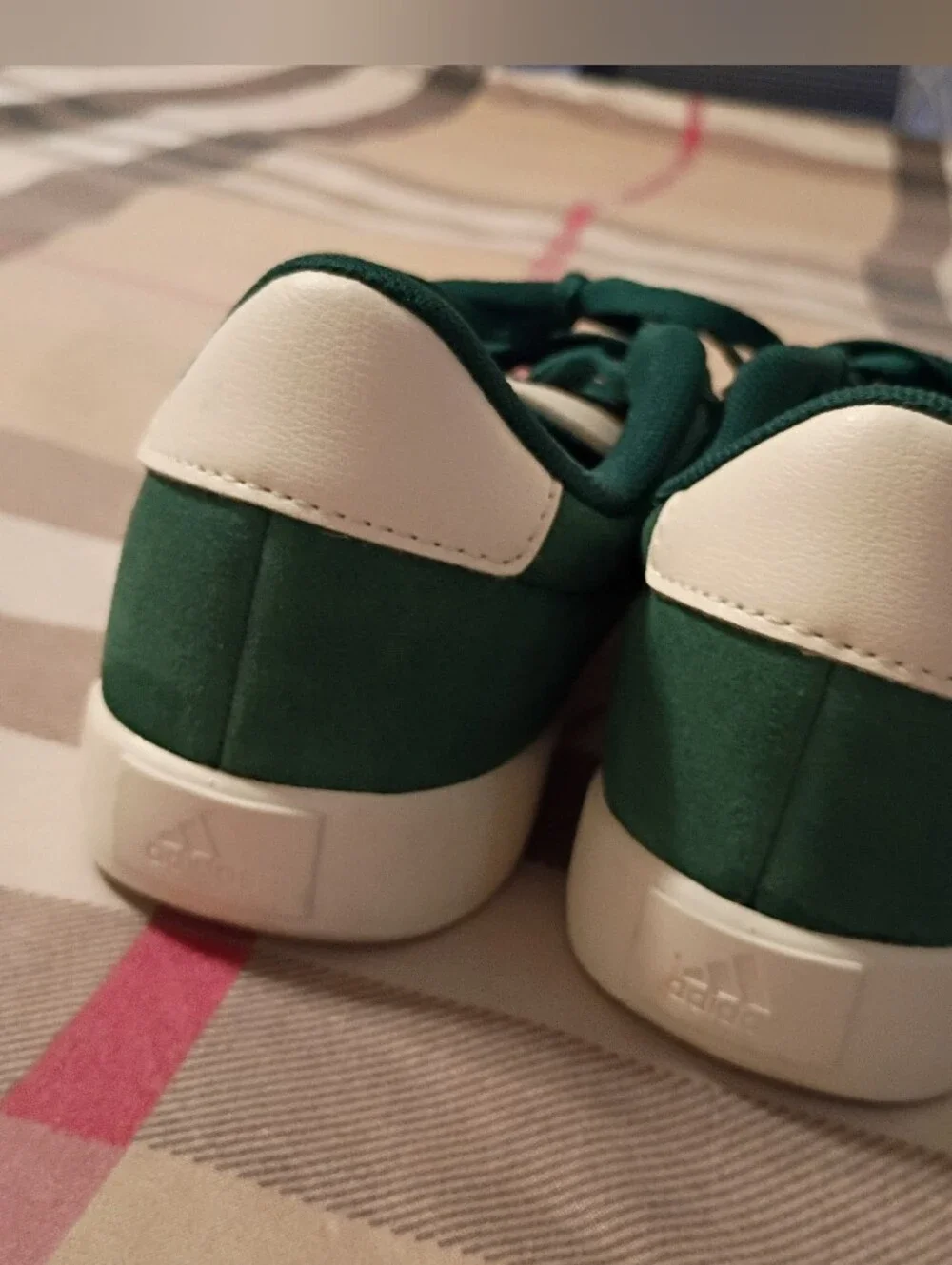 Adidas VL Court 3.0 Trainers, Green Suede Size 2 Kids